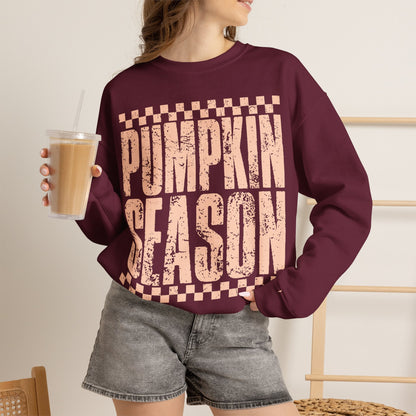 Pumpkin Season Crewneck Sweatshirt — Cozy Fall Graphic Pullover