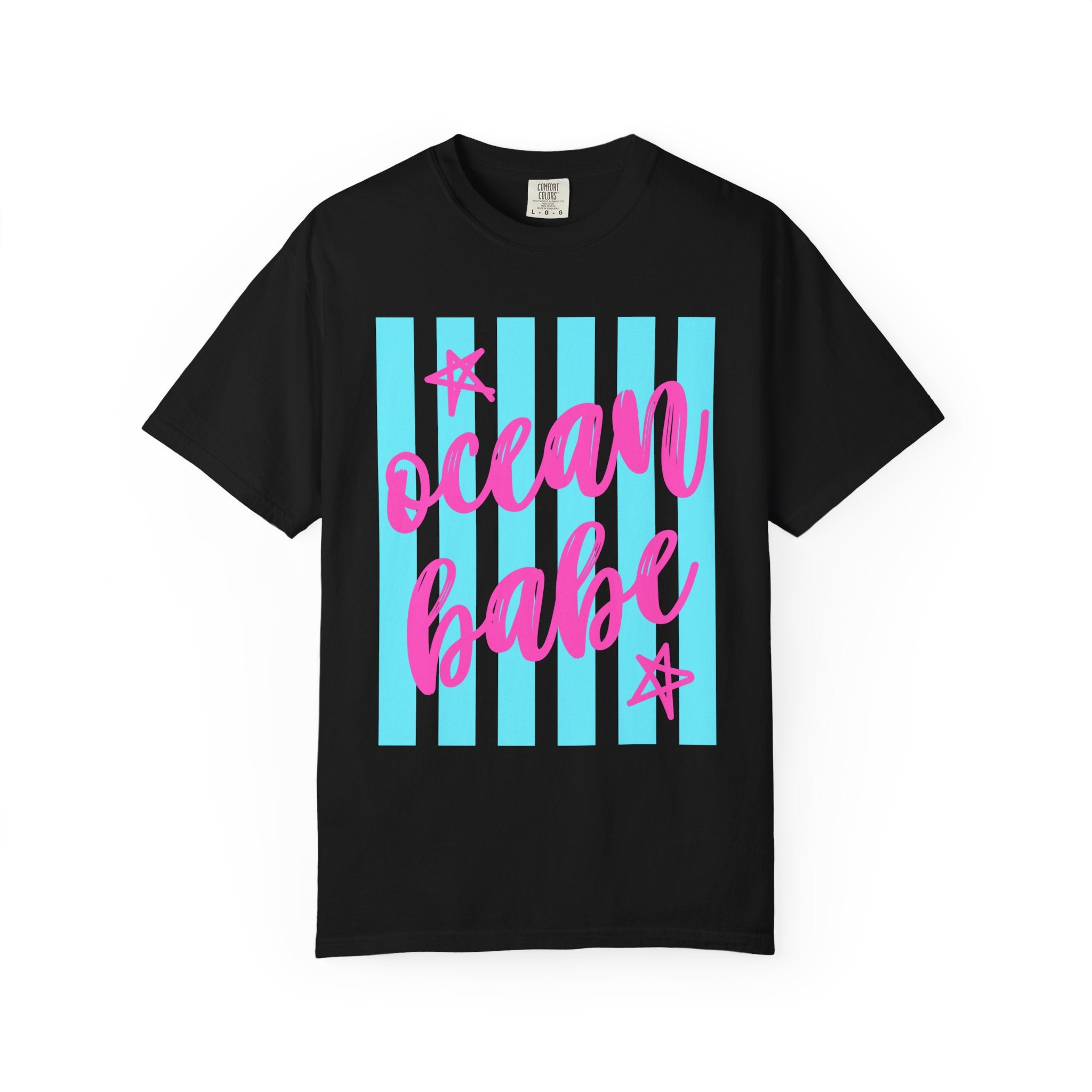 Ocean Babe T-Shirt — Retro Striped Beach Graphic Tee