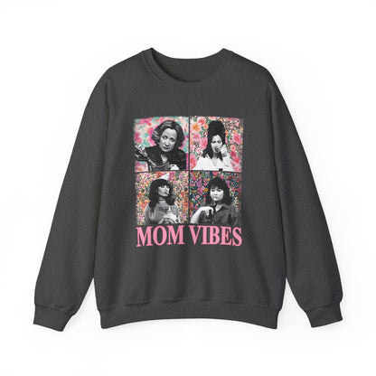 Mom Vibes Crewneck Sweatshirt — Retro Floral Mom Graphic Pullover