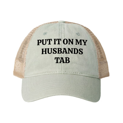 Women's Washed Mesh-Back Cap “Put it on my husbands tab”