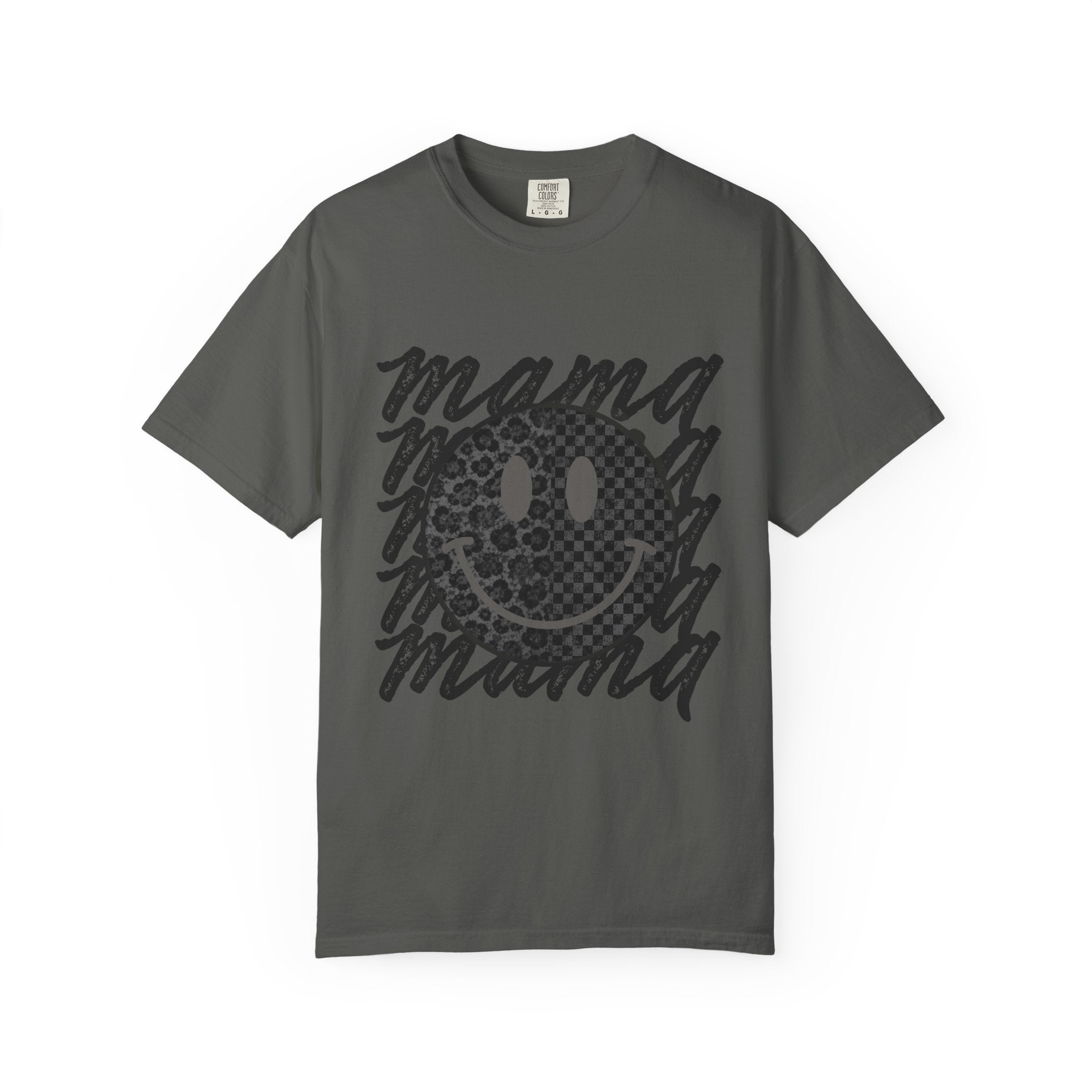 Mama Smiley Leopard Print T-Shirt