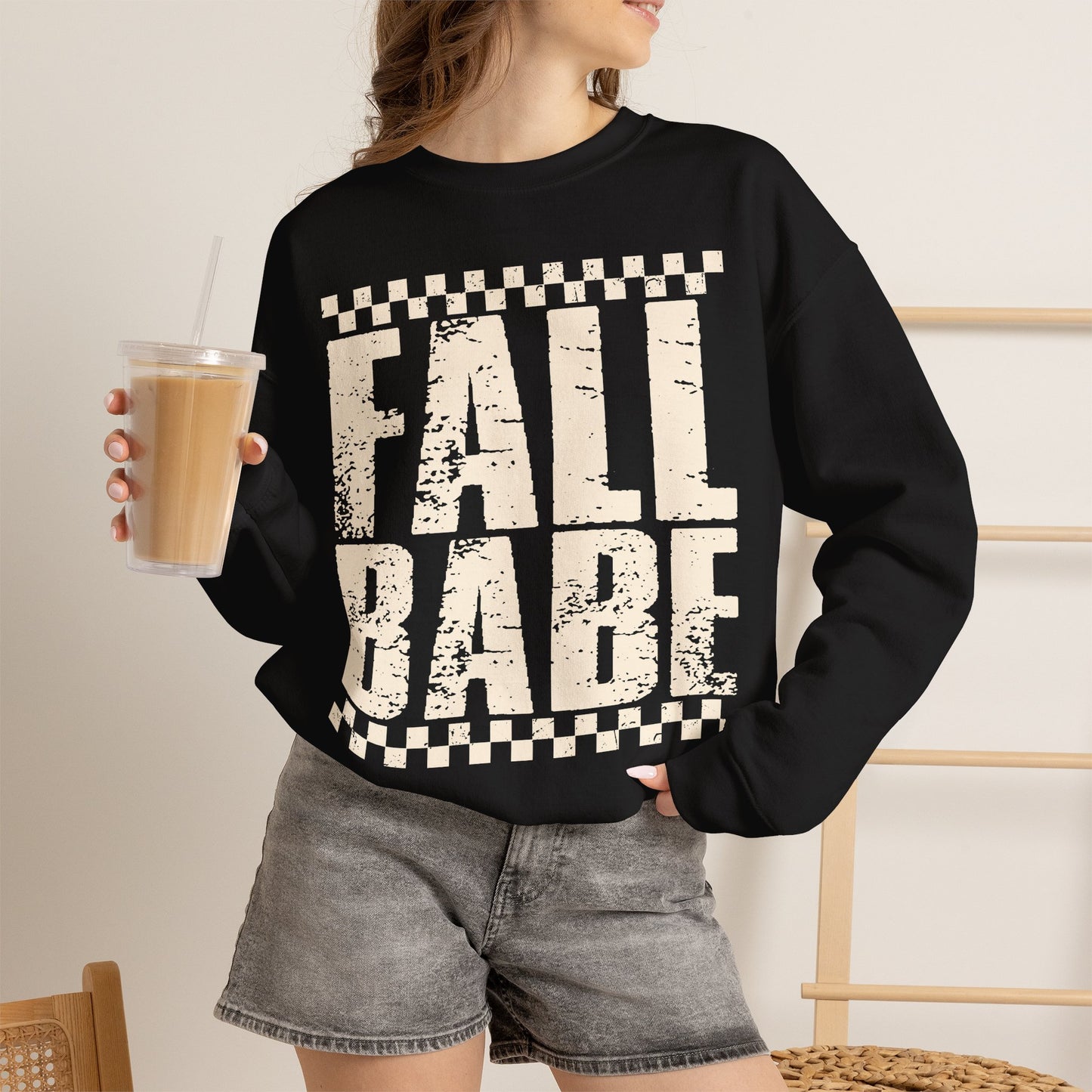 Fall Babe Sweatshirt — Vintage Distressed Autumn Crewneck
