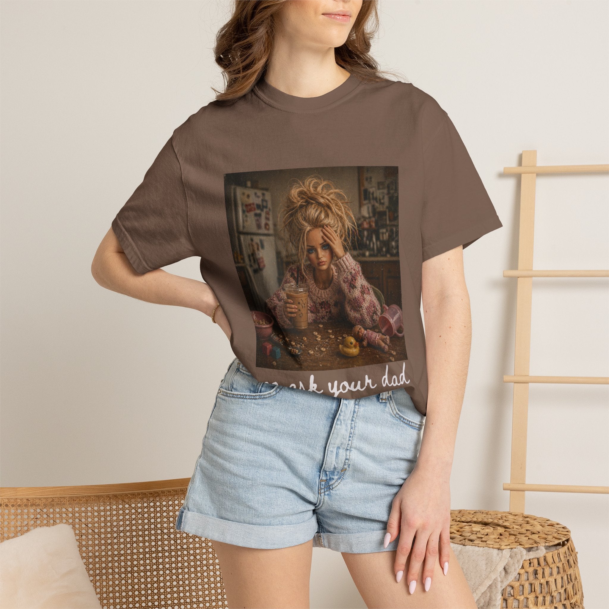 Vintage Doll Tea Party T-Shirt — 'go ask your dad” Graphic Tee