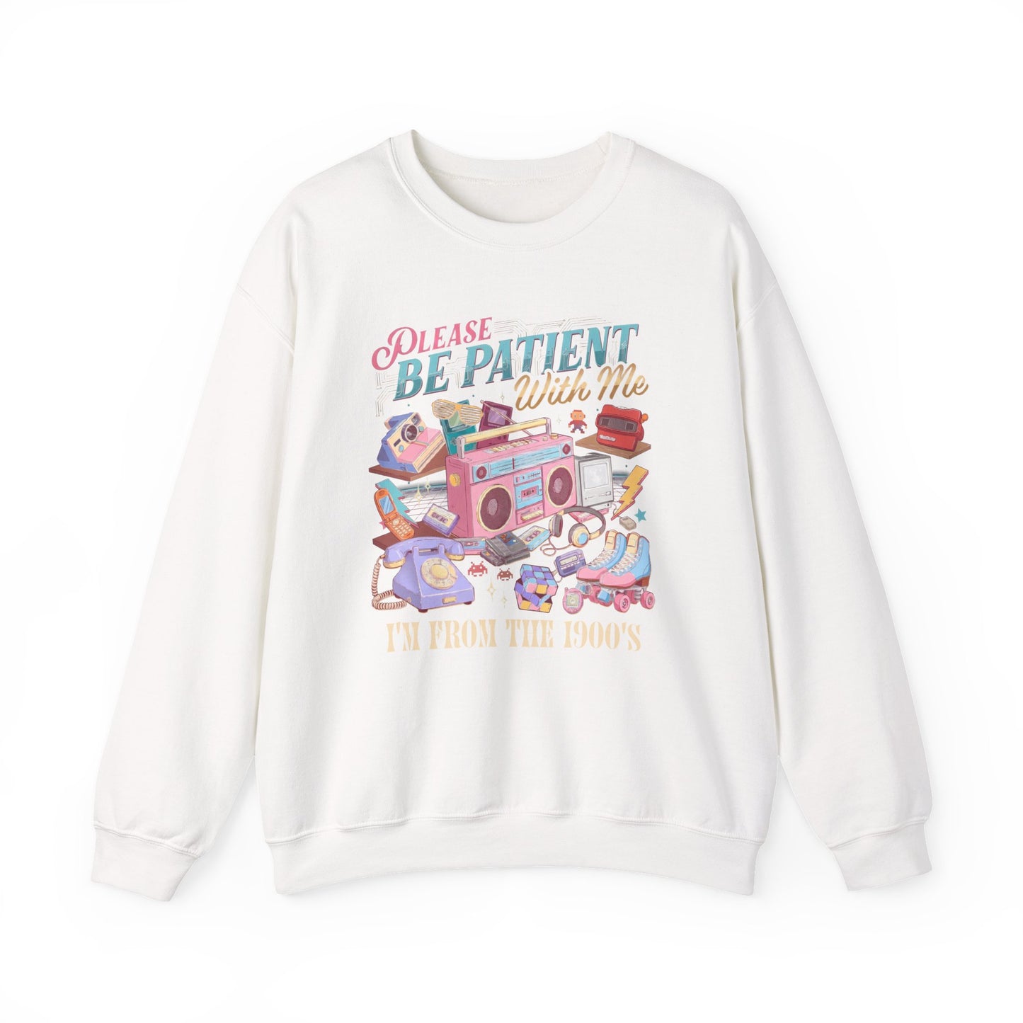 Crewneck Sweatshirt - 'Please Be Patient With Me' Retro Cozy Therapy Graphic