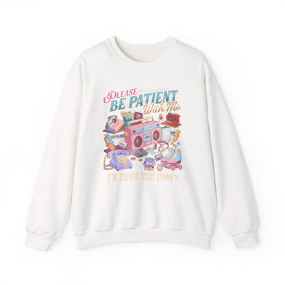 Crewneck Sweatshirt - 'Please Be Patient With Me' Retro Cozy Therapy Graphic