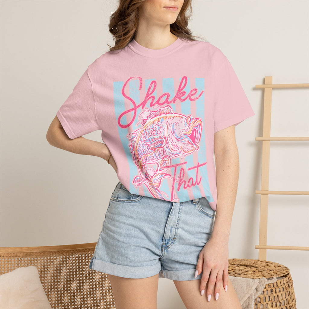 Shake That Fish T-Shirt — Retro Pastel Fishing Graphic Tee
