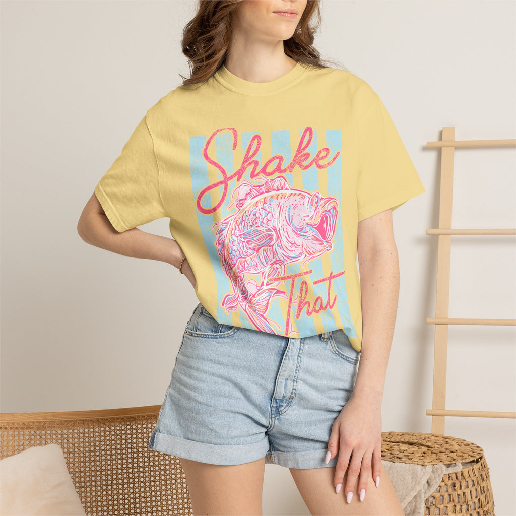 Shake That Fish T-Shirt — Retro Pastel Fishing Graphic Tee