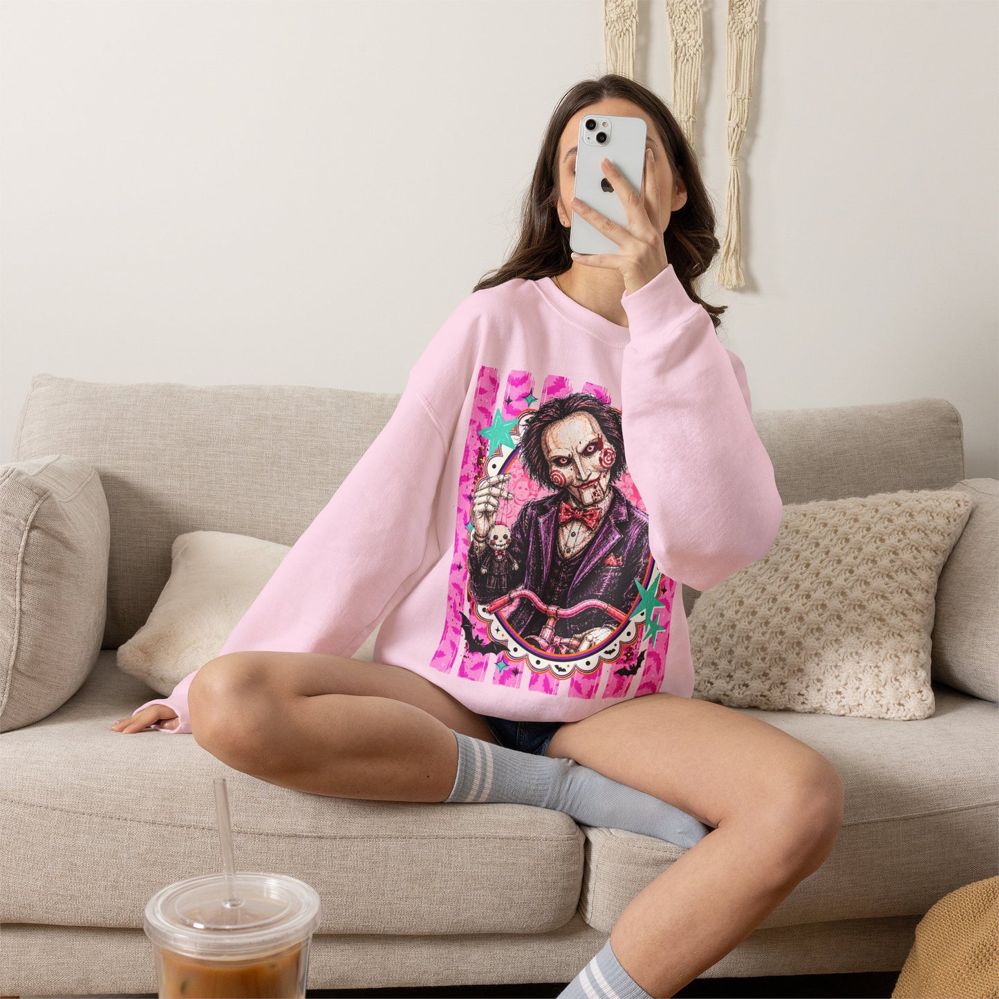 Horror Puppet Portrait Crewneck Sweatshirt