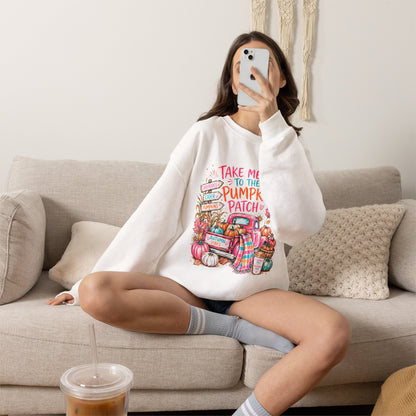 Pumpkin Patch Crewneck Sweatshirt — "Take Me to the Pumpkin Patch" Fall Sweater