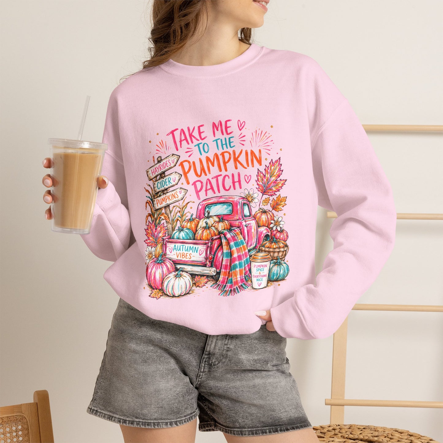 Pumpkin Patch Crewneck Sweatshirt — "Take Me to the Pumpkin Patch" Fall Sweater