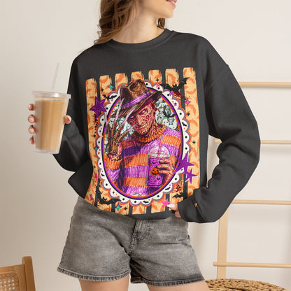 Horror Icon Sweatshirt — Colorful Freddy Krueger Portrait Crewneck