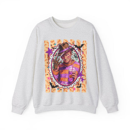 Horror Icon Sweatshirt — Colorful Freddy Krueger Portrait Crewneck