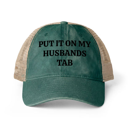 Women's Washed Mesh-Back Cap “Put it on my husbands tab”