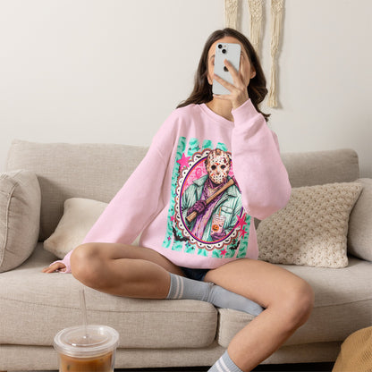 Crewneck Sweatshirt — Retro Jason Voorhees Portrait Graphic