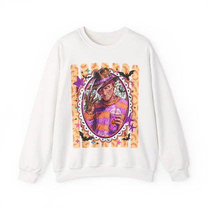 Horror Icon Sweatshirt — Colorful Freddy Krueger Portrait Crewneck