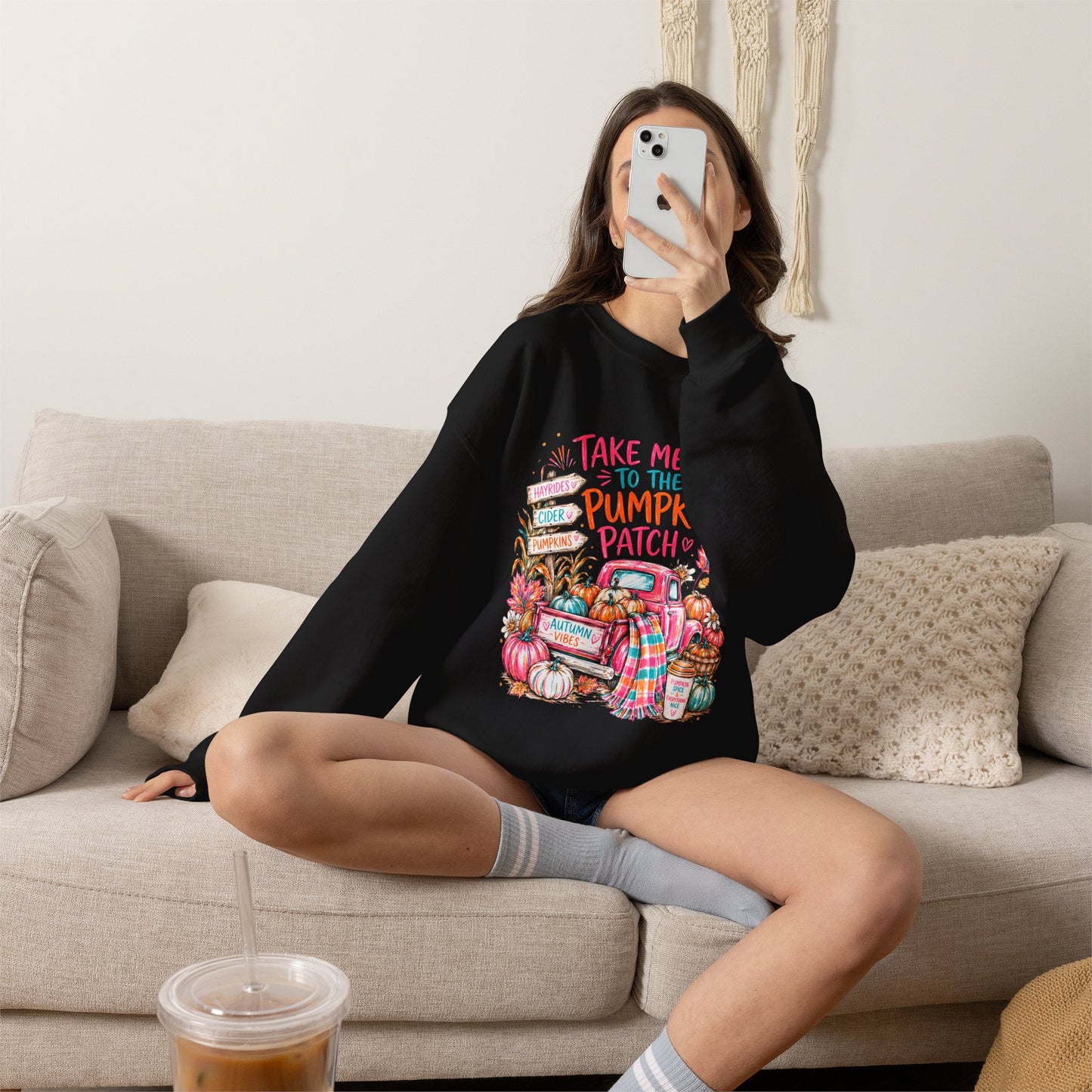 Pumpkin Patch Crewneck Sweatshirt — "Take Me to the Pumpkin Patch" Fall Sweater