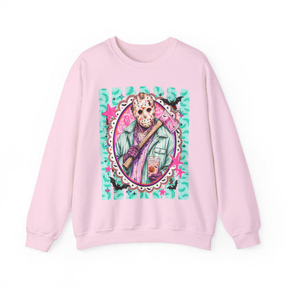Crewneck Sweatshirt — Retro Jason Voorhees Portrait Graphic