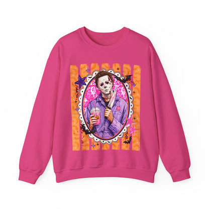 Horror Portrait Crewneck Sweatshirt — Retro Masked Slasher Design