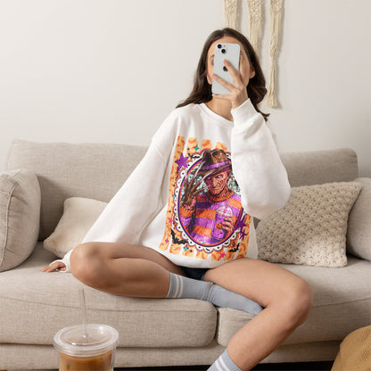 Horror Icon Sweatshirt — Colorful Freddy Krueger Portrait Crewneck