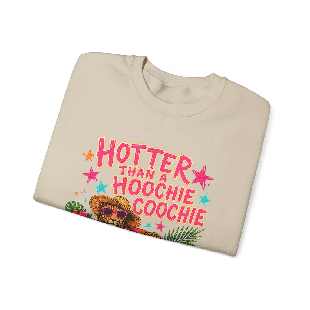 Sweatshirt - "Hotter Than a Hoochie Coochie" Leopard Pool Float Crewneck