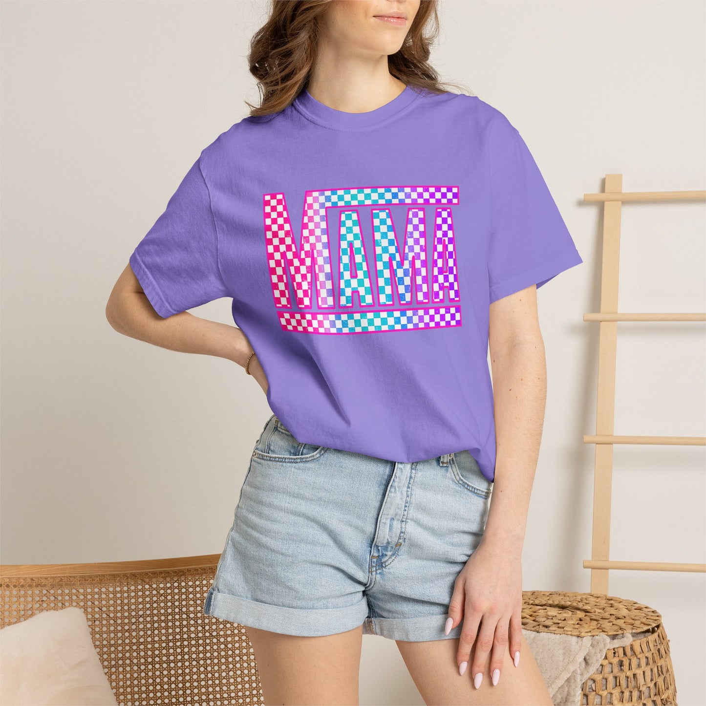 Mama Checkerboard Graphic Tee