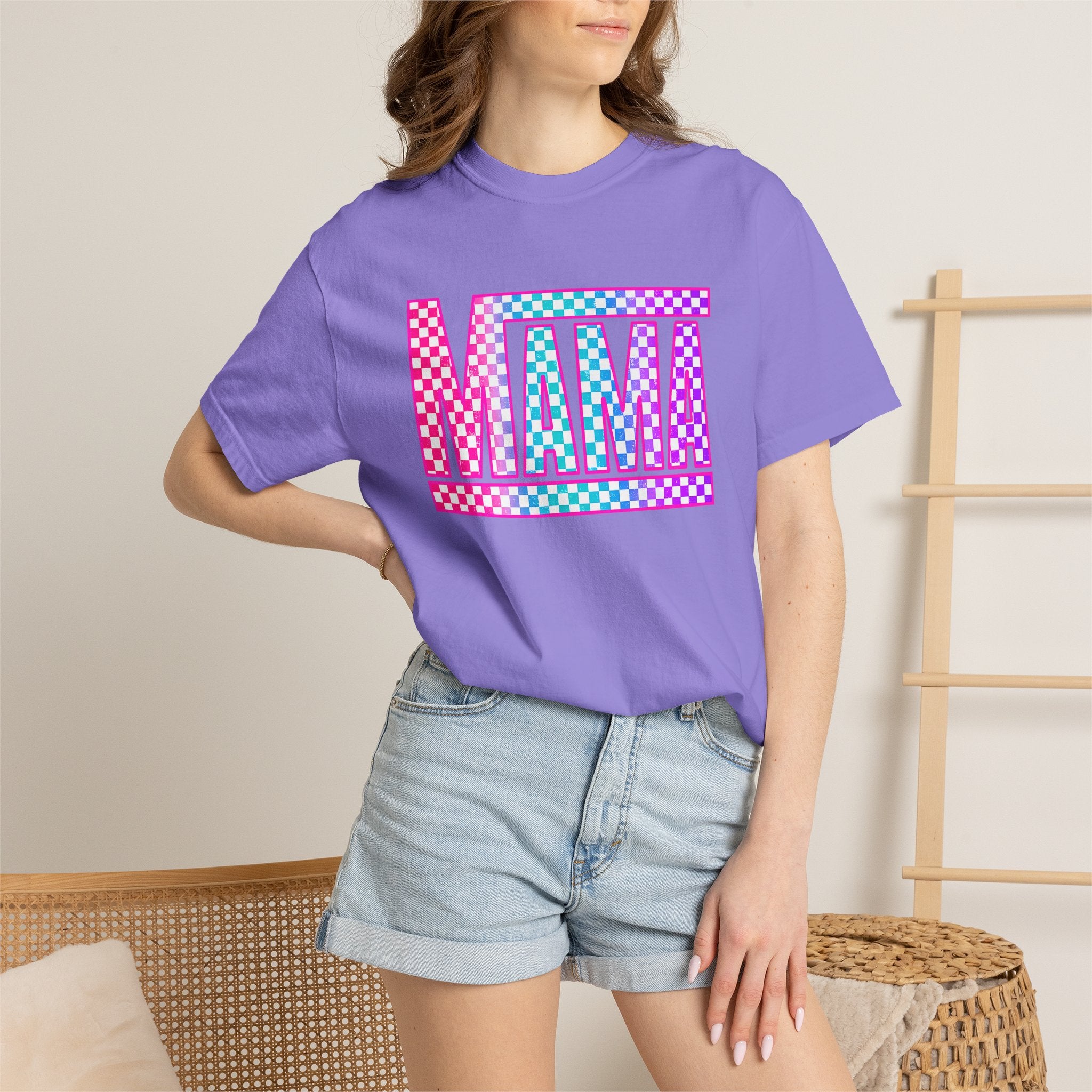 Mama Checkerboard Graphic Tee