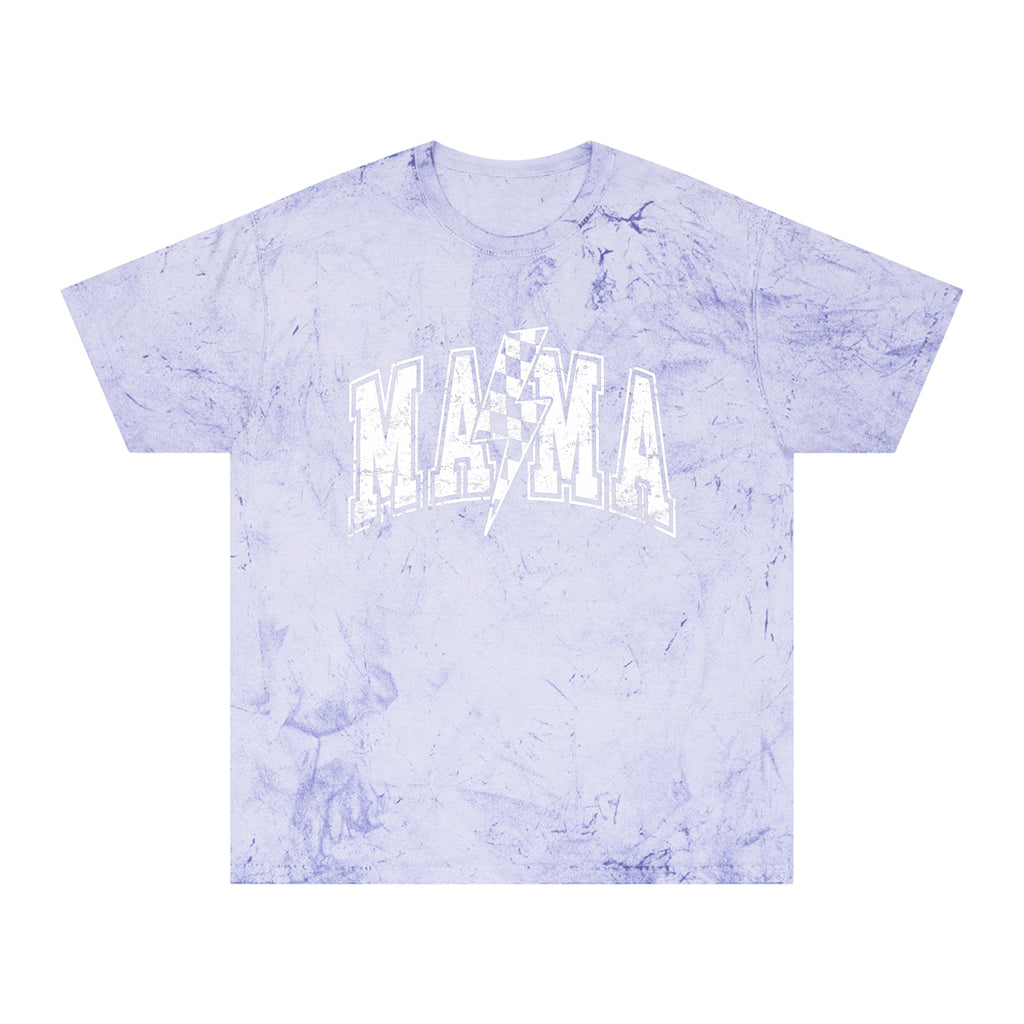 Mama Tie-Dye Tee — Vintage Lightning Graphic Mom Shirt