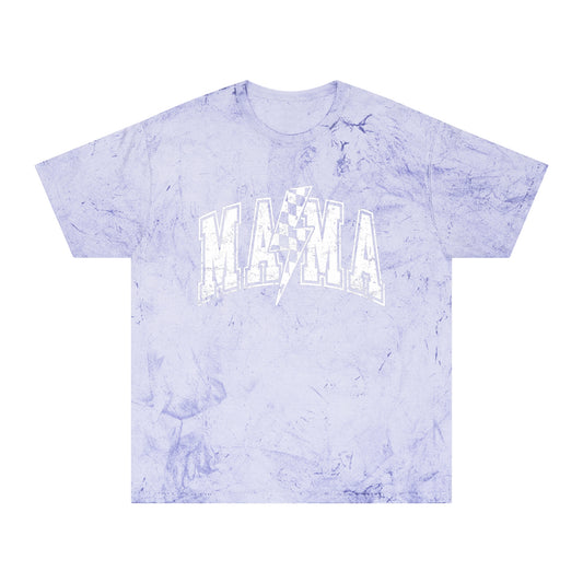 Mama Tie-Dye Tee — Vintage Lightning Graphic Mom Shirt