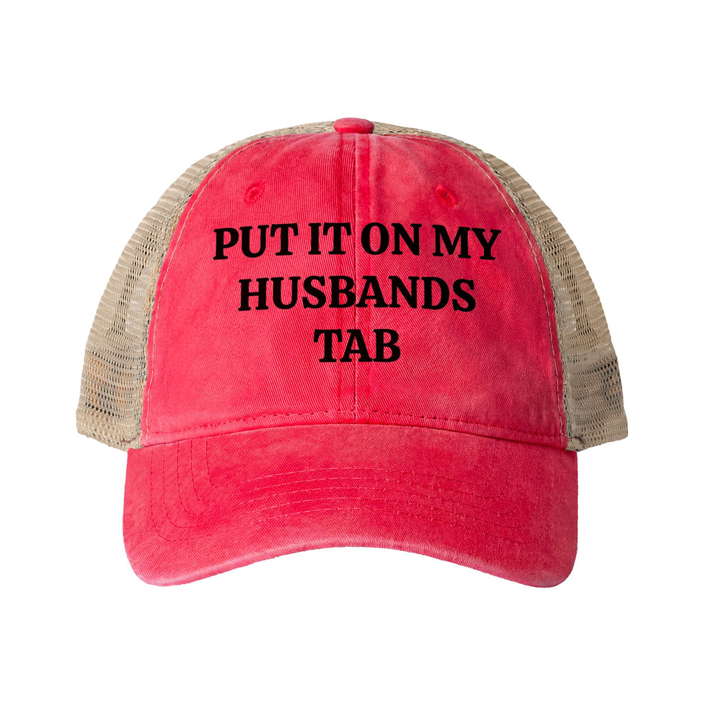 Women's Washed Mesh-Back Cap “Put it on my husbands tab”