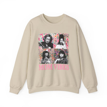 Mom Vibes Crewneck Sweatshirt — Retro Floral Mom Graphic Pullover
