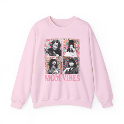 Mom Vibes Crewneck Sweatshirt — Retro Floral Mom Graphic Pullover