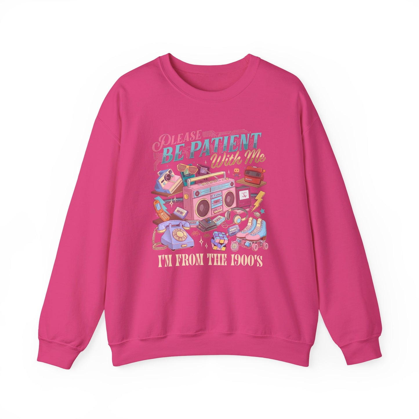 Crewneck Sweatshirt - 'Please Be Patient With Me' Retro Cozy Therapy Graphic