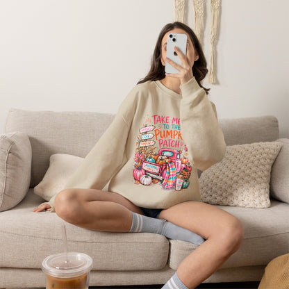 Pumpkin Patch Crewneck Sweatshirt — "Take Me to the Pumpkin Patch" Fall Sweater