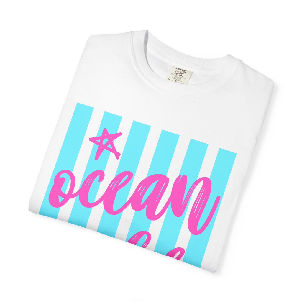 Ocean Babe T-Shirt — Retro Striped Beach Graphic Tee