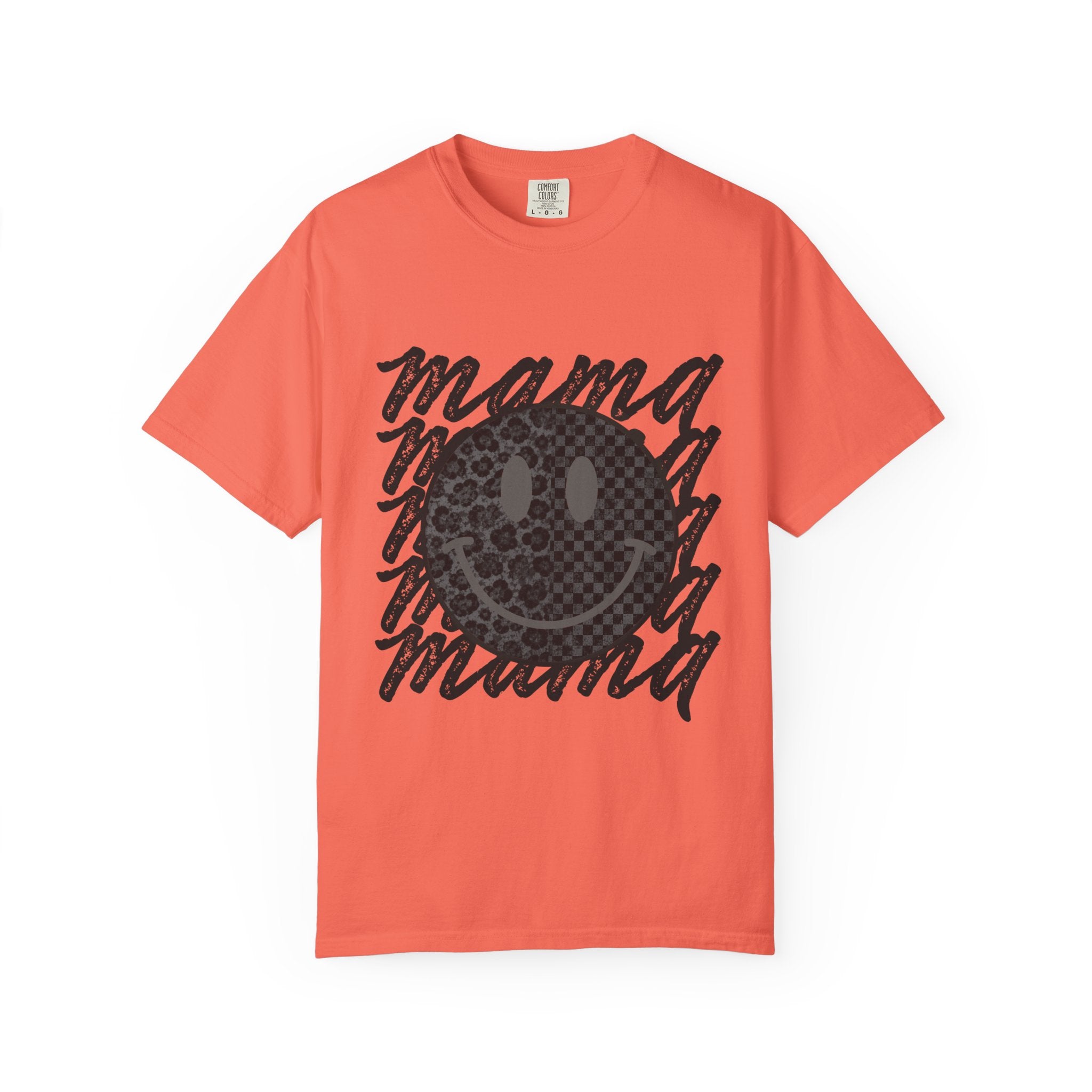 Mama Smiley Leopard Print T-Shirt