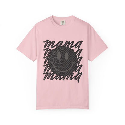 Mama Smiley Leopard Print T-Shirt