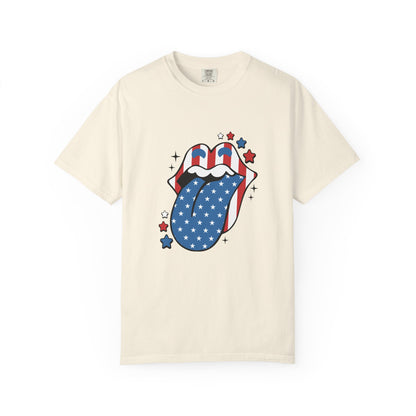 Patriotic Rock 'n' Roll Tongue T-Shirt