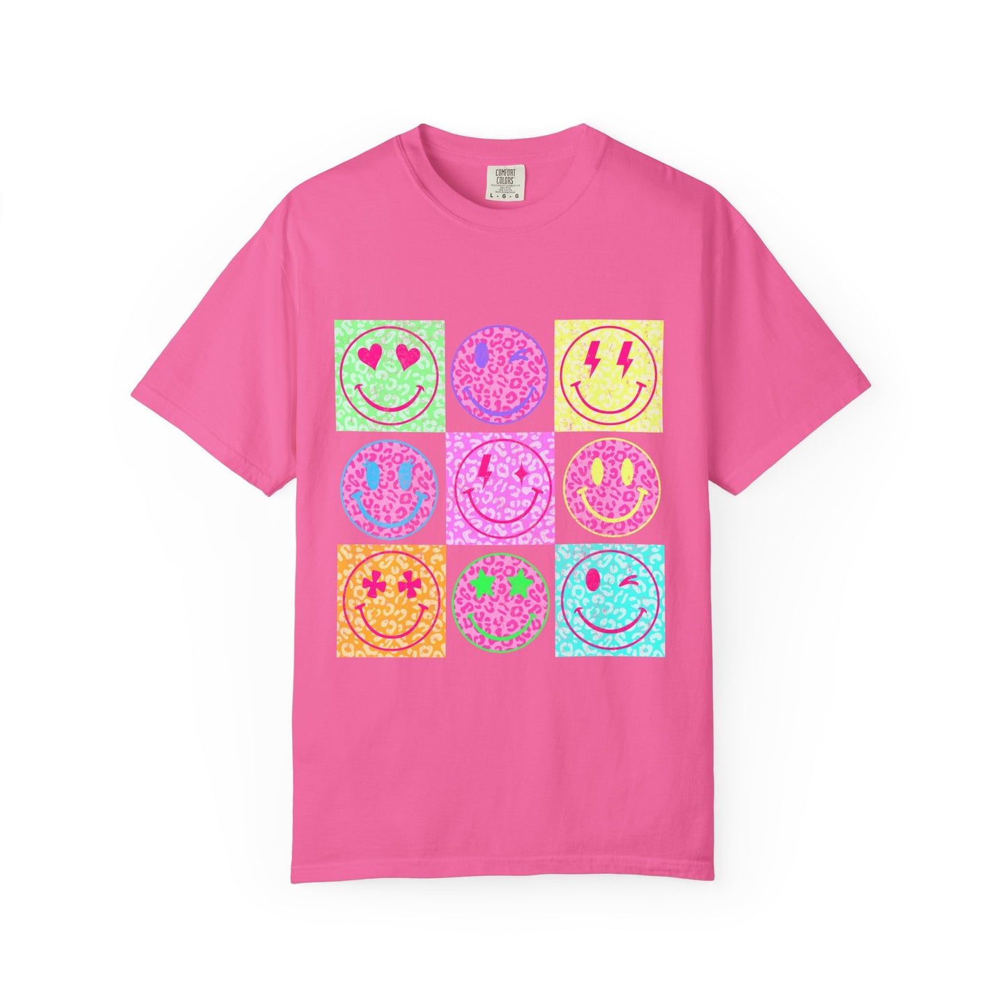 Neon Retro Happy Face T-Shirt