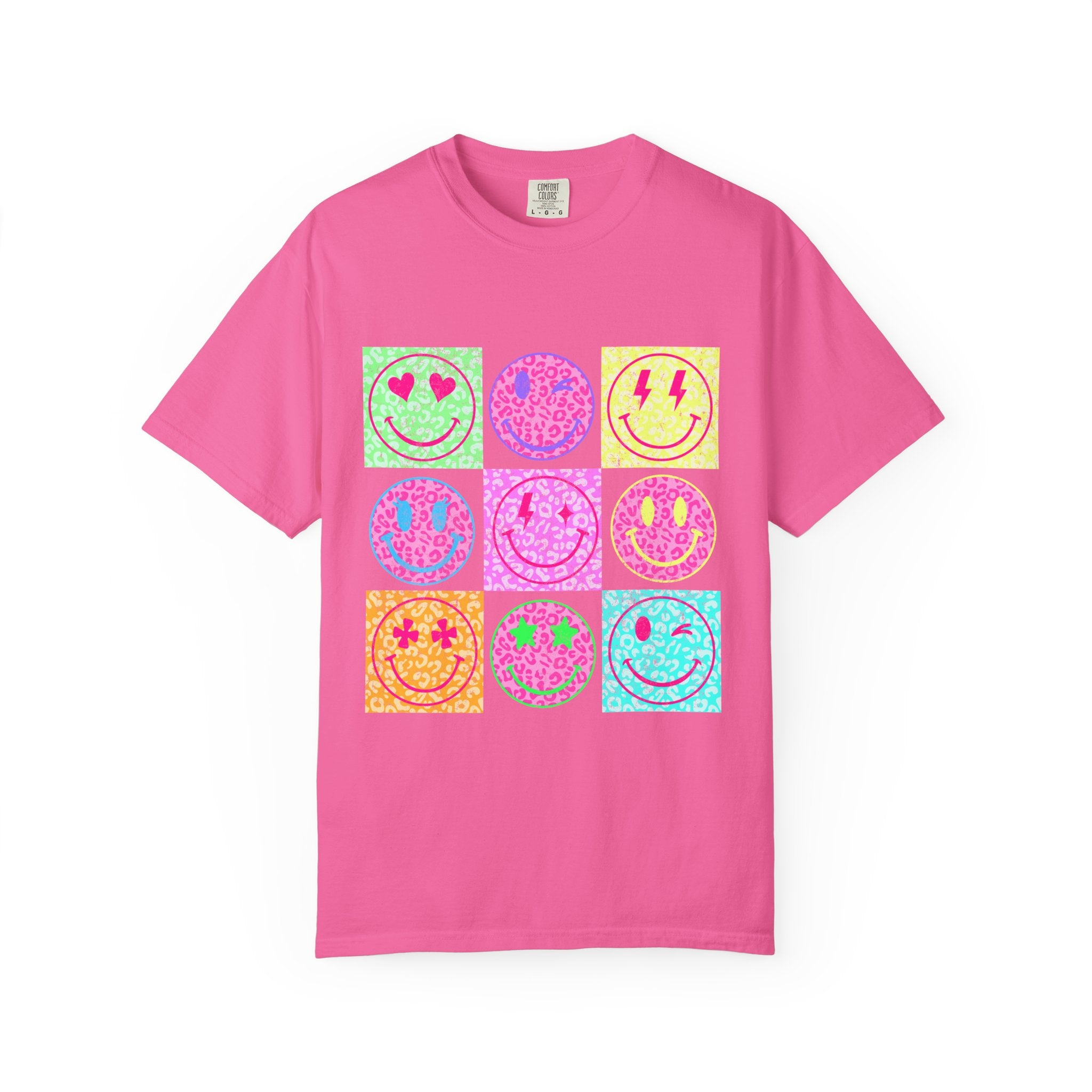 Neon Retro Happy Face T-Shirt