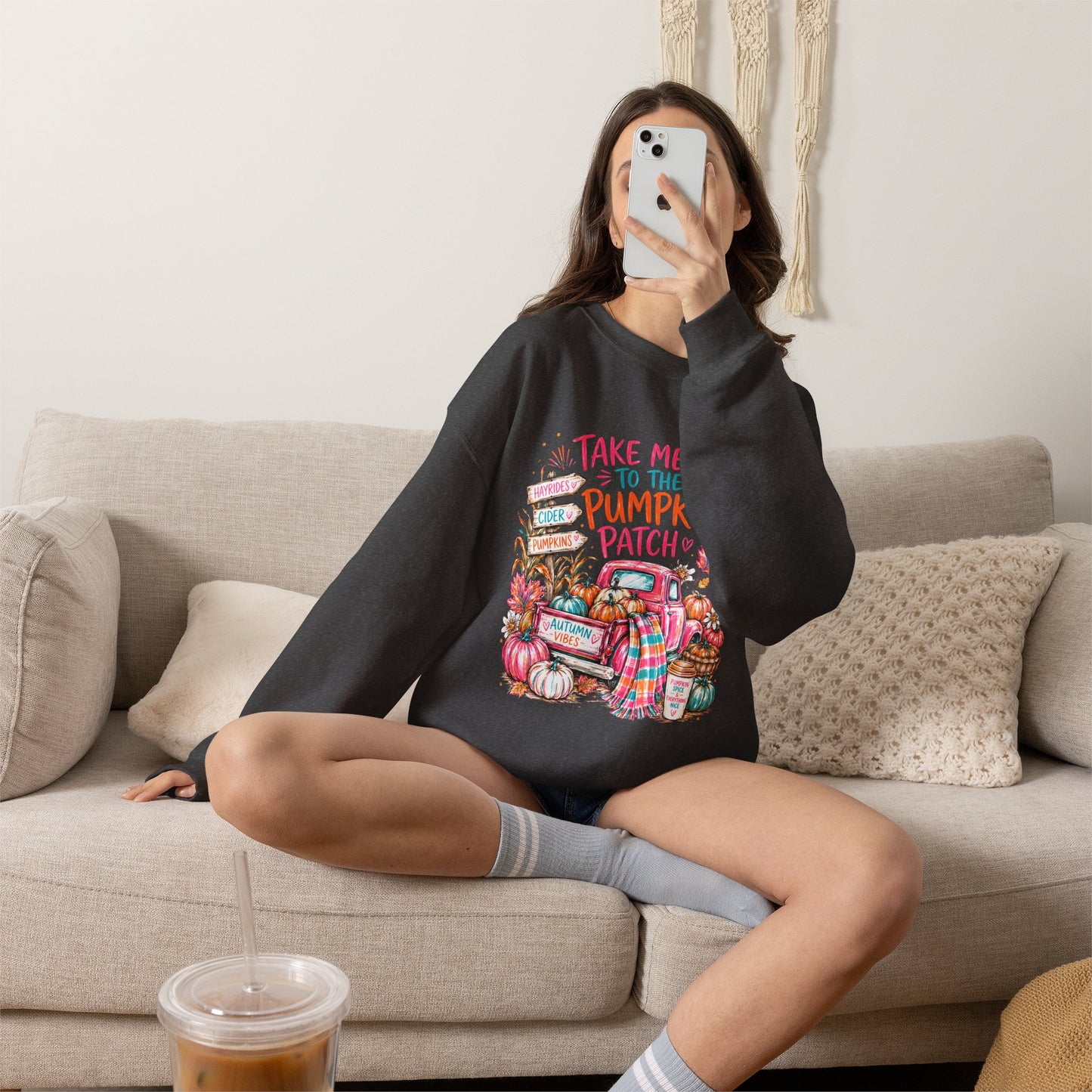 Pumpkin Patch Crewneck Sweatshirt — "Take Me to the Pumpkin Patch" Fall Sweater