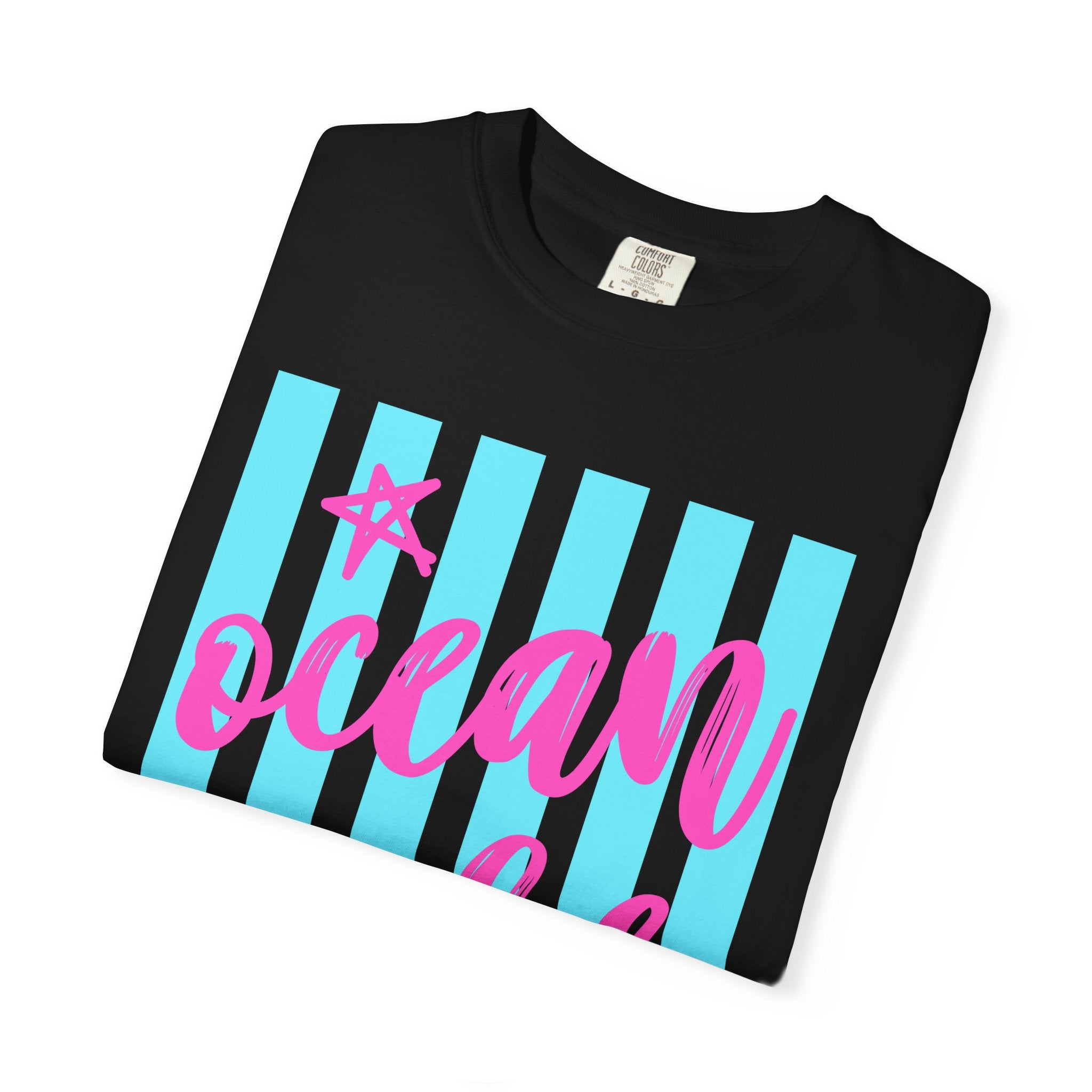 Ocean Babe T-Shirt — Retro Striped Beach Graphic Tee