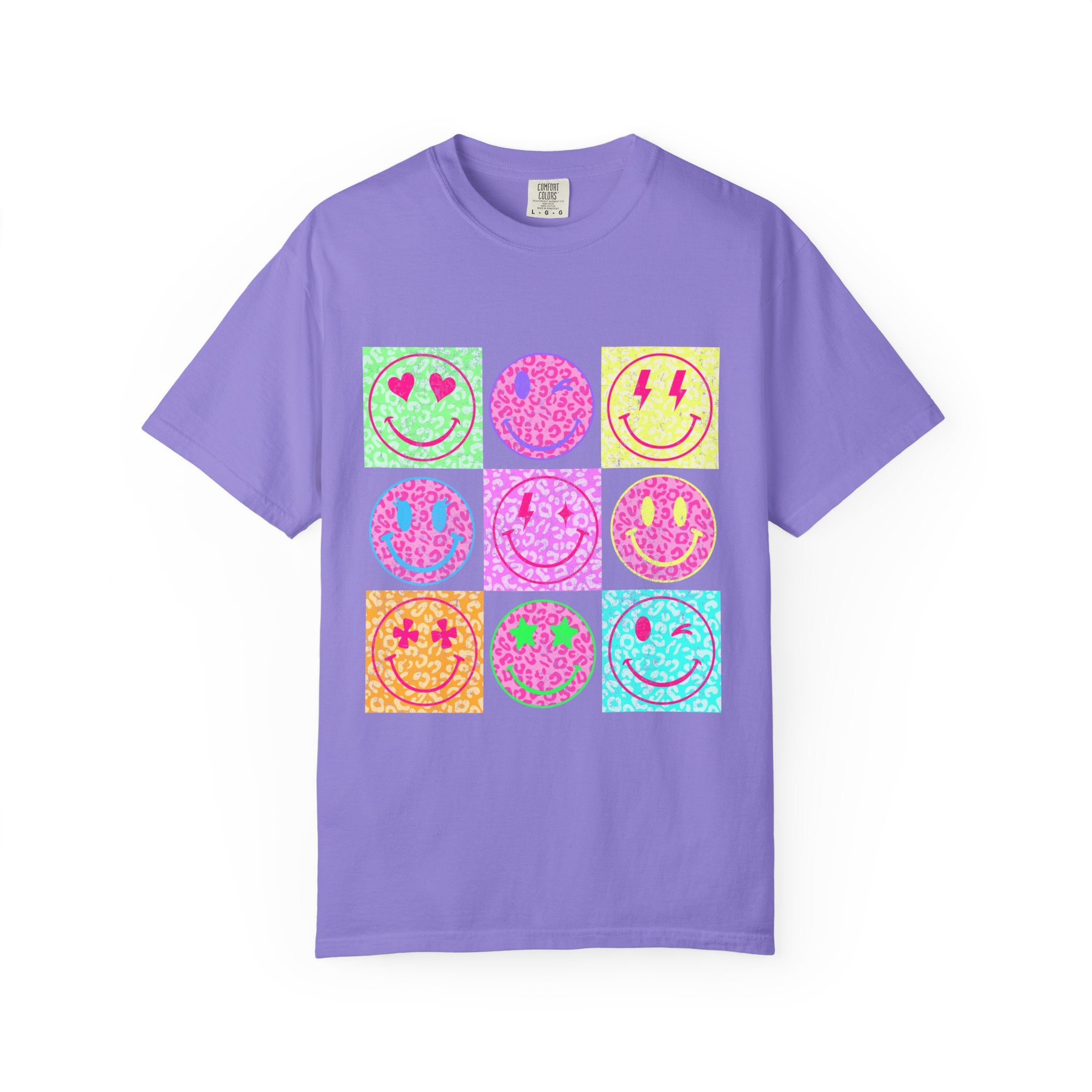 Neon Retro Happy Face T-Shirt