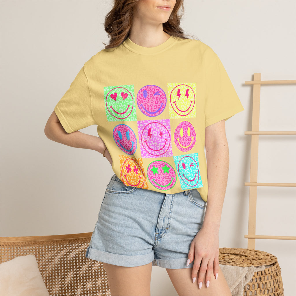 Neon Retro Happy Face T-Shirt
