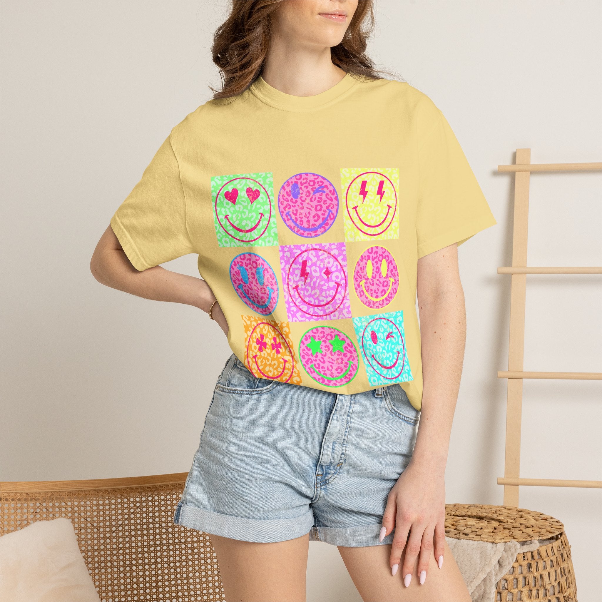 Neon Retro Happy Face T-Shirt