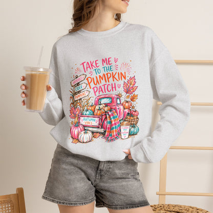 Pumpkin Patch Crewneck Sweatshirt — "Take Me to the Pumpkin Patch" Fall Sweater