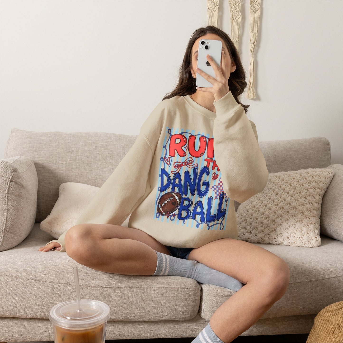 Run the Dang Ball Sweatshirt — Funny Football Crewneck