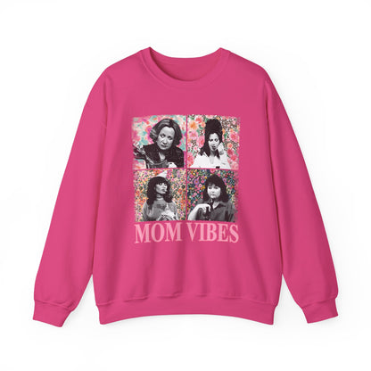 Mom Vibes Crewneck Sweatshirt — Retro Floral Mom Graphic Pullover