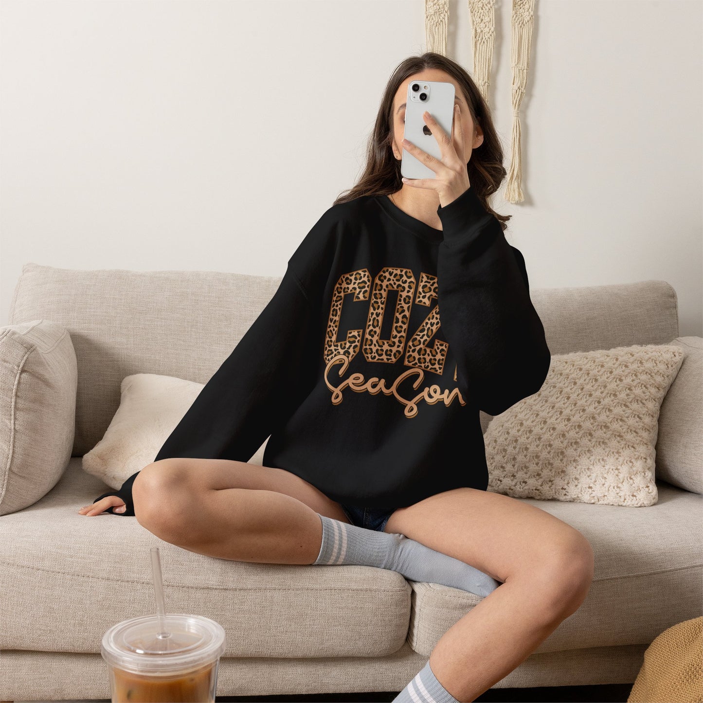 Cozy Season Leopard Crewneck Sweatshirt