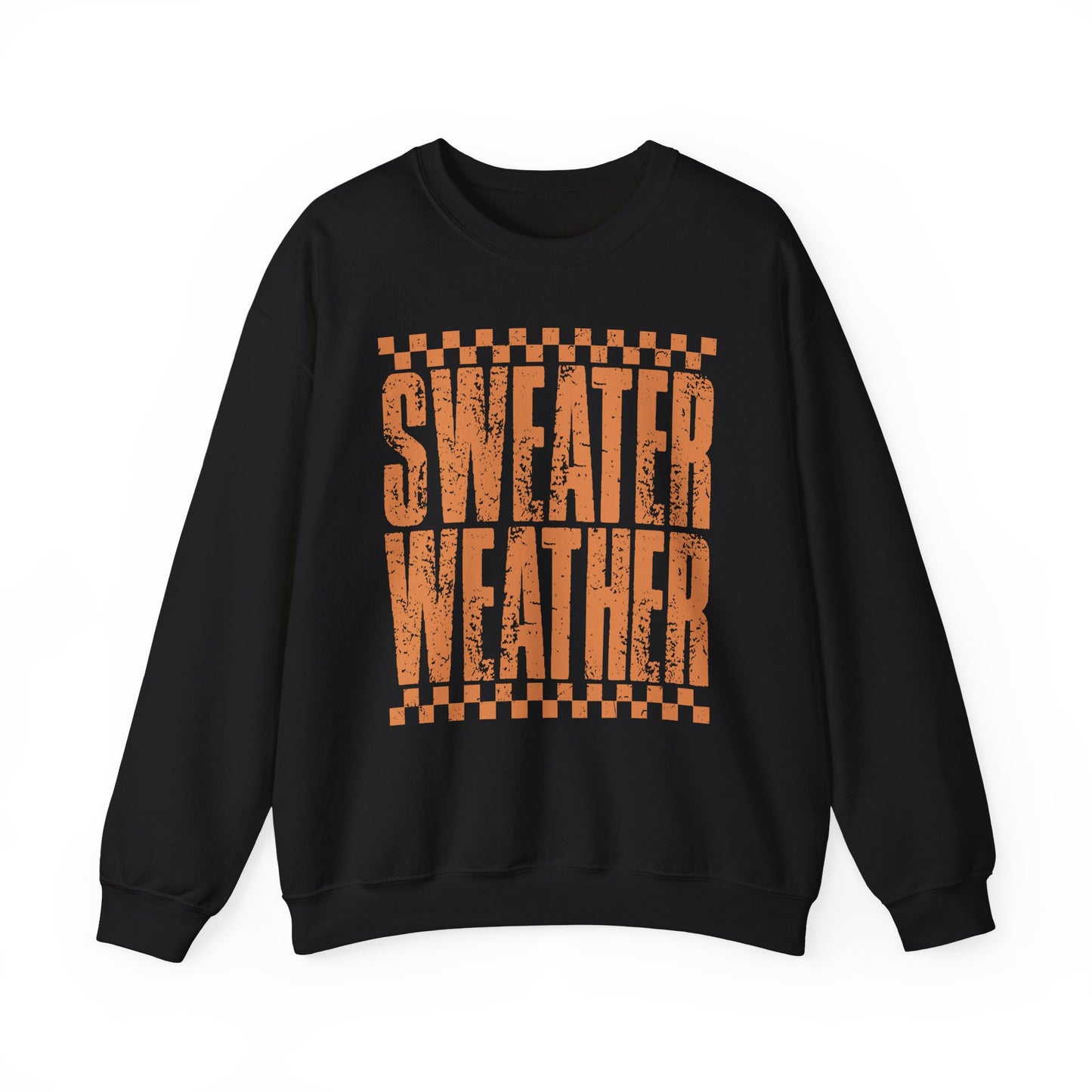Sweater Weather Crewneck Sweatshirt — Retro Orange Fall Graphic
