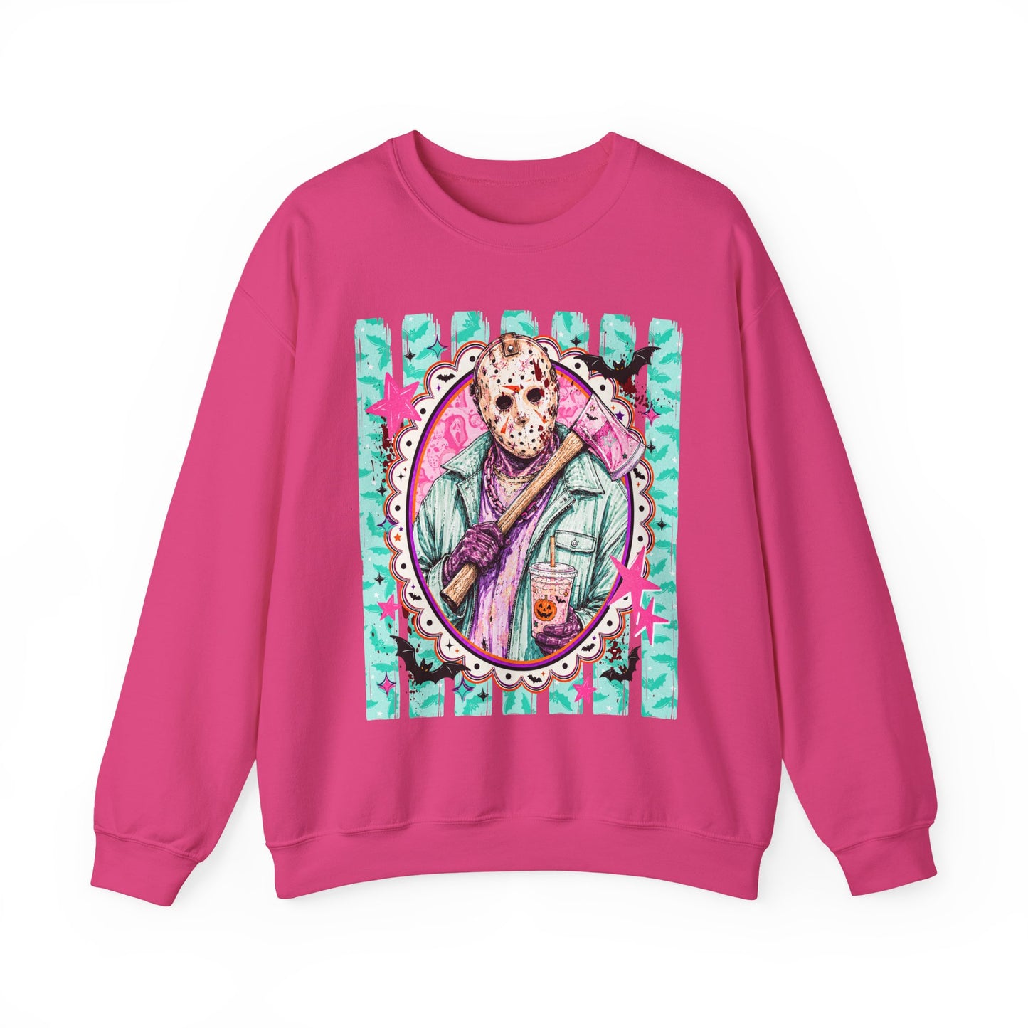 Crewneck Sweatshirt — Retro Jason Voorhees Portrait Graphic
